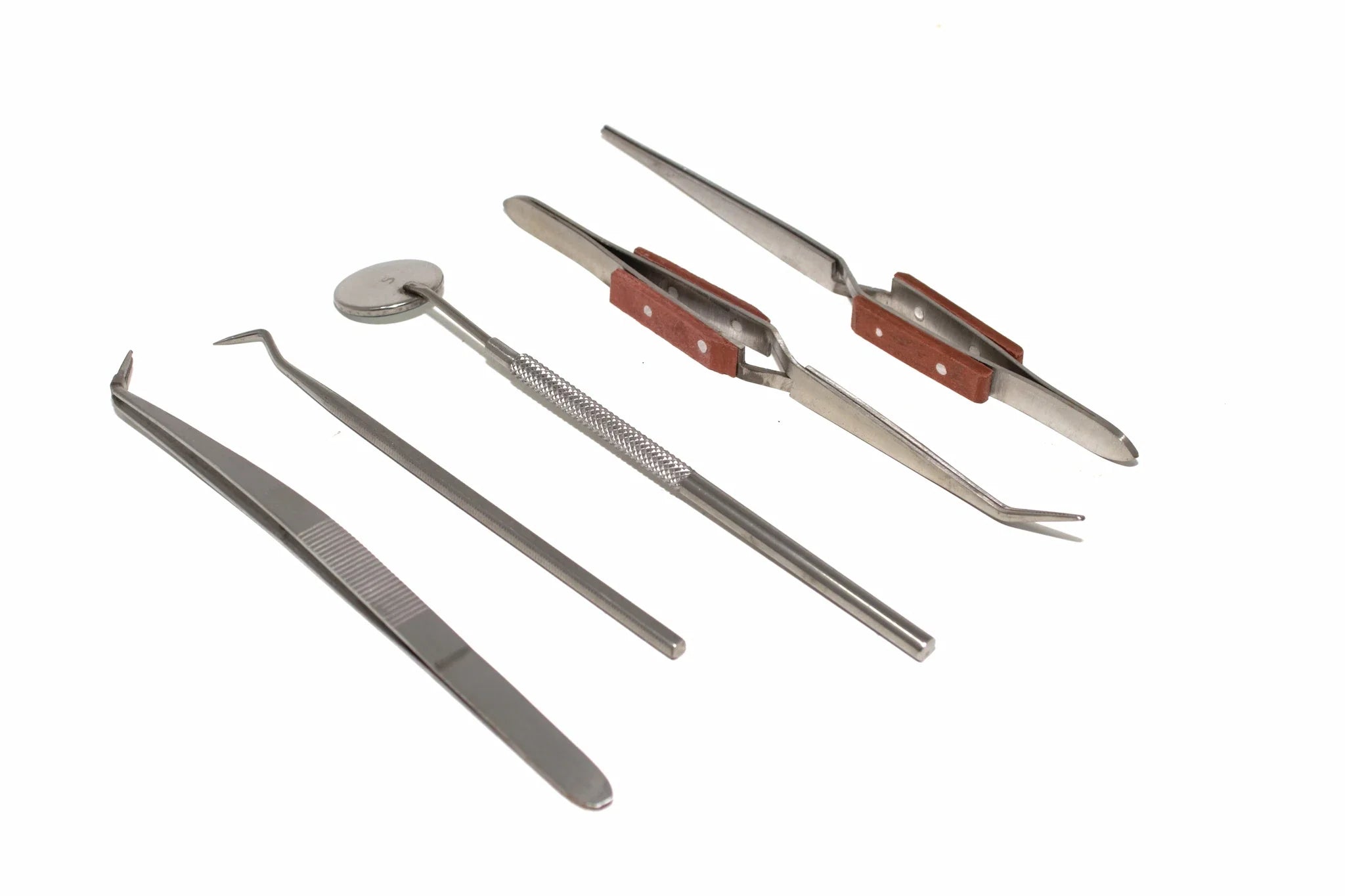Craft Tools - Wide Range In Stock: Cherry Tree Tools Tweezers and a pick, probe and mirror set on a white background