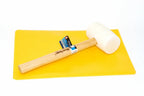 Blue Spot 16oz White Rubber mallet by Cherry Tree Tools with hardwood handle and scuff resistant face