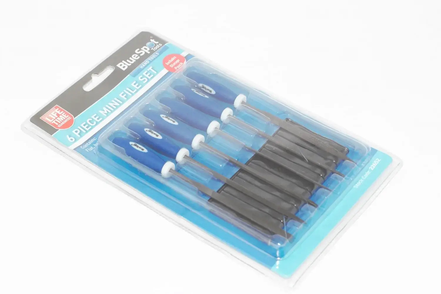 Blue Spot 6pc Mini Needle File Set by Cherry Tree Tools, blue steel files with storage pouch