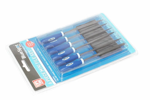 Blue Spot 6pc Mini Needle File Set by Cherry Tree Tools in blue with storage pouch and steel files