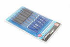 Blue Spot 6pc Mini Needle File Set by Cherry Tree Tools, steel craft file set with storage pouch