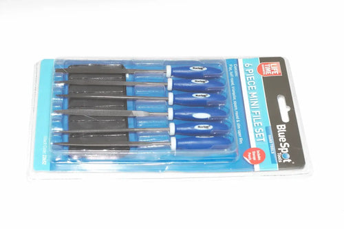 Blue Spot 6pc Mini Needle File Set by Cherry Tree Tools in blue with storage pouch for intricate detail work