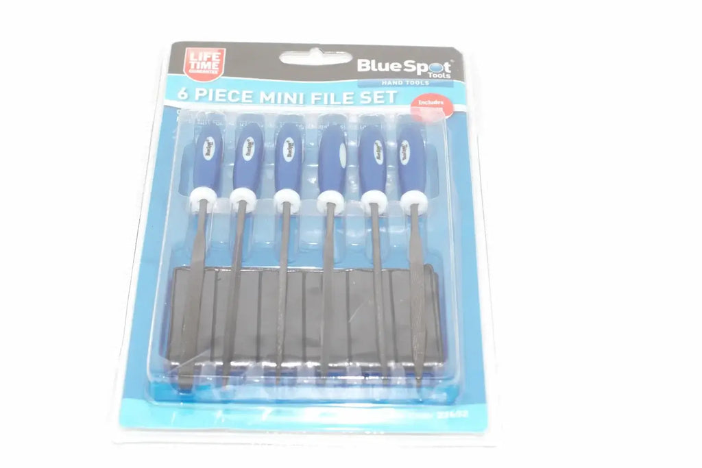 Blue Spot 6pc Mini Needle File Set by Cherry Tree Tools in blue with storage pouch for intricate detail work