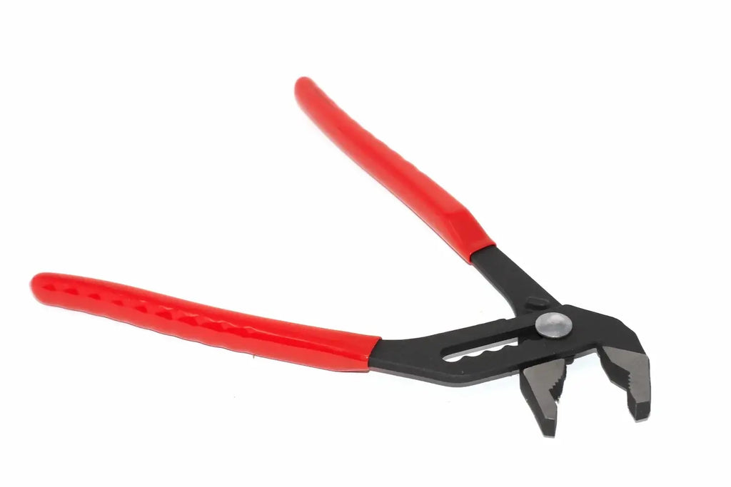 Eclipse 10" Slip Joint Pliers by Cherry Tree Tools in red and black with adjustable jaw positions