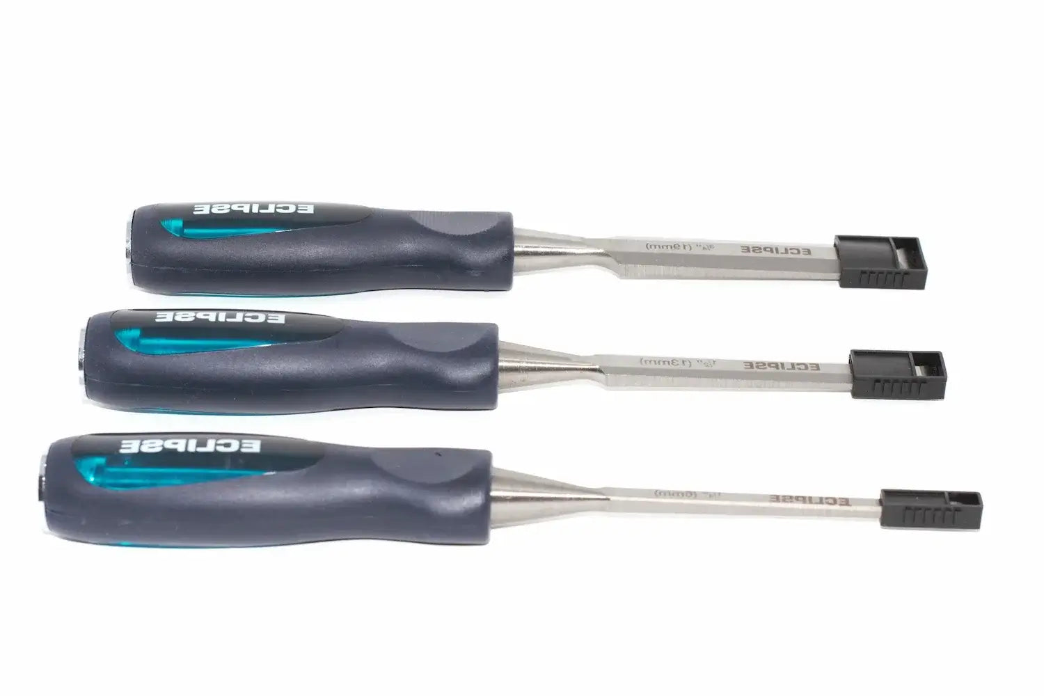 Eclipse Professional 3pc Wood Chisel Set by Cherry Tree Tools with soft feel ergonomic handles