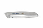 Eclipse Professional Utility Knife by Cherry Tree Tools, silver retractable zinc alloy knife with one blade supplied