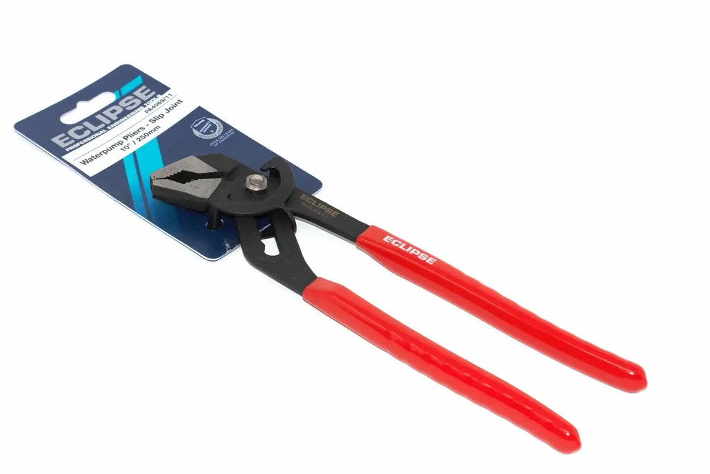 Eclipse 10" Slip Joint Pliers by Cherry Tree Tools with red and black adjustable jaws