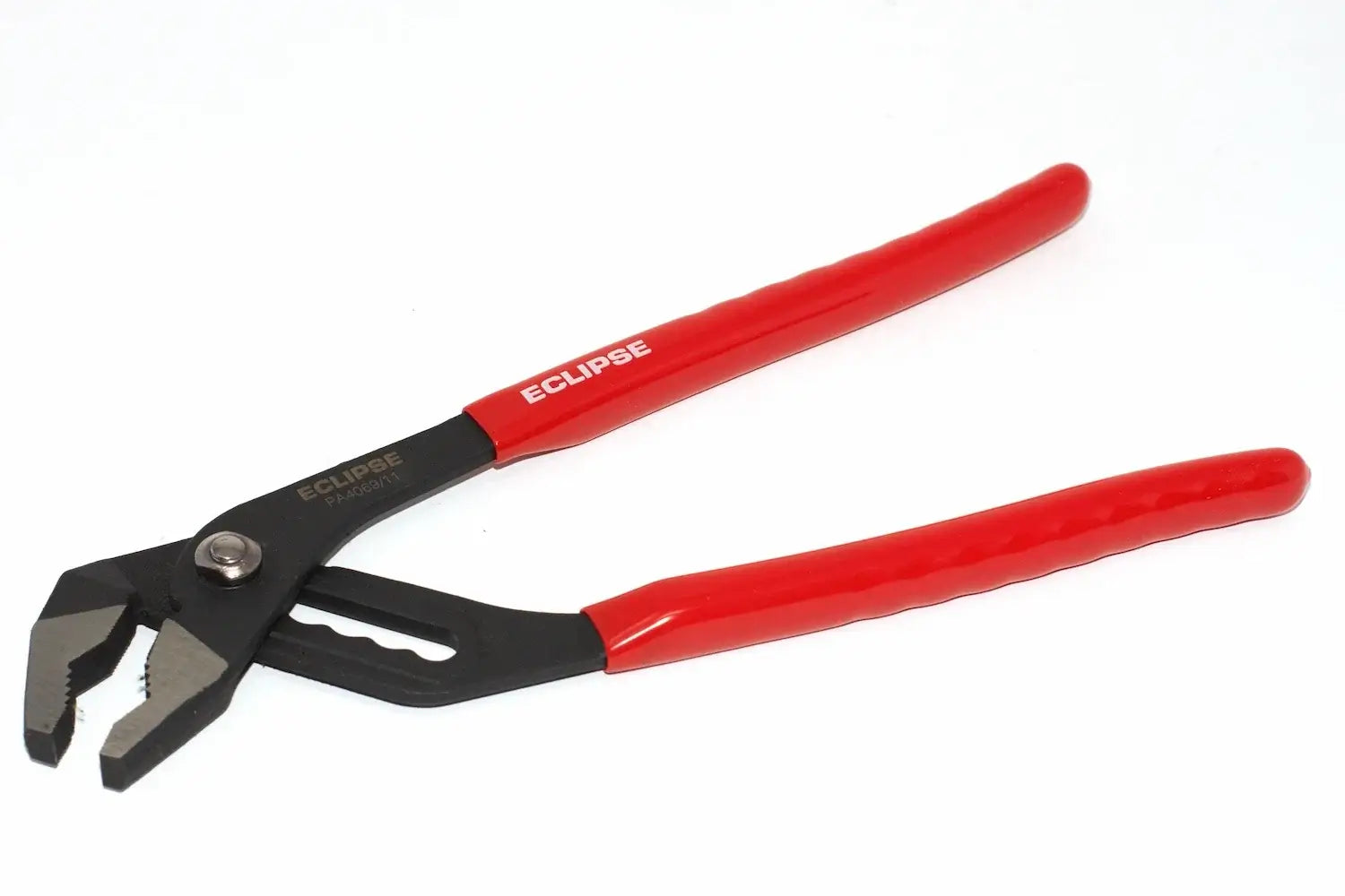 Eclipse 10" Slip Joint Pliers by Cherry Tree Tools, red and black forged steel adjustable jaw openings