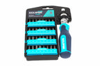 Eclipse 33pc Ratchet Screwdriver Set by Cherry Tree Tools with a push button adjustable angle ratchet handle