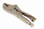 Eclipse 7" Straight Jaw Locking Pliers by Cherry Tree Tools in silver with quick release lever