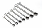 Eclipse 7 Piece Ratchet Spanner Set by Cherry Tree Tools, chrome vanadium steel fixed head spanners