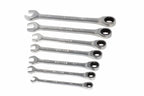 Eclipse 7 Piece Ratchet Spanner Set by Cherry Tree Tools, chrome vanadium steel fixed head ratchet set