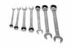 Eclipse 7 Piece Ratchet Spanner Set by Cherry Tree Tools, chrome vanadium steel fixed head ratchet tools