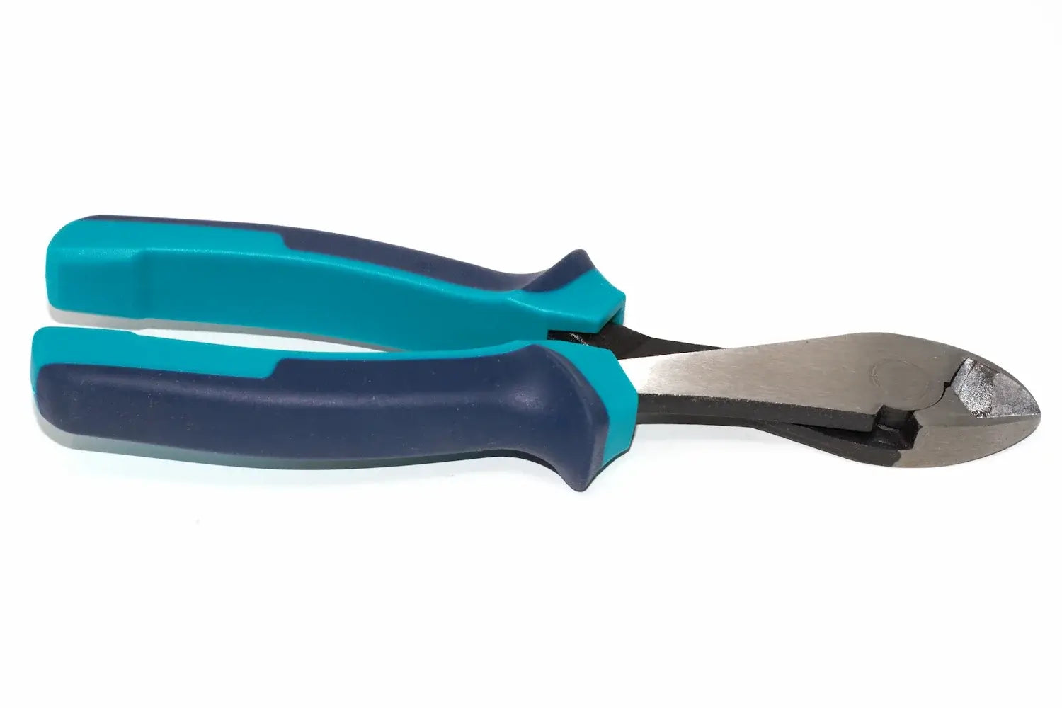 Eclipse 8" Diagonal Cutting Nippers- Cherry Tree Tools turquoise and navy with soft feel ergonomic grip