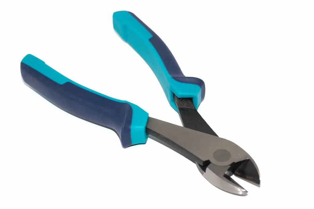 Eclipse 8" Diagonal Cutting Nippers- heavy duty by Cherry Tree Tools, blue and black soft feel grip