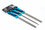 Eclipse Professional File Set 3pc 1st Cut by Cherry Tree Tools, blue and black metal file set with 200 mm blades