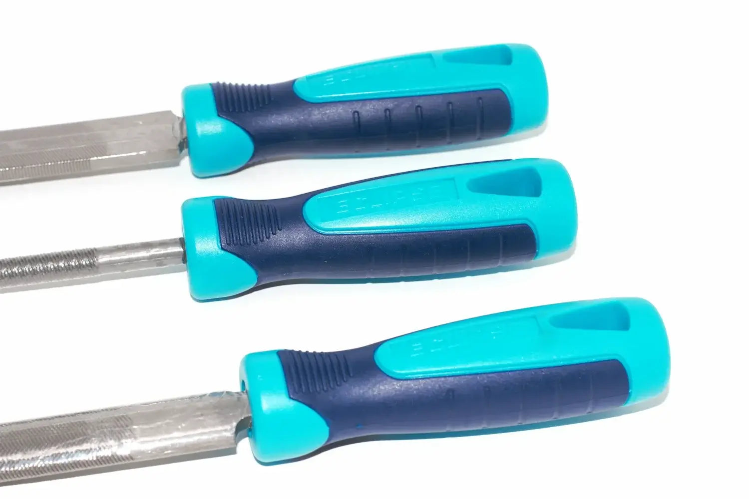 Eclipse Professional File Set 3pc 1st Cut by Cherry Tree Tools, blue and black handle first cut metal files