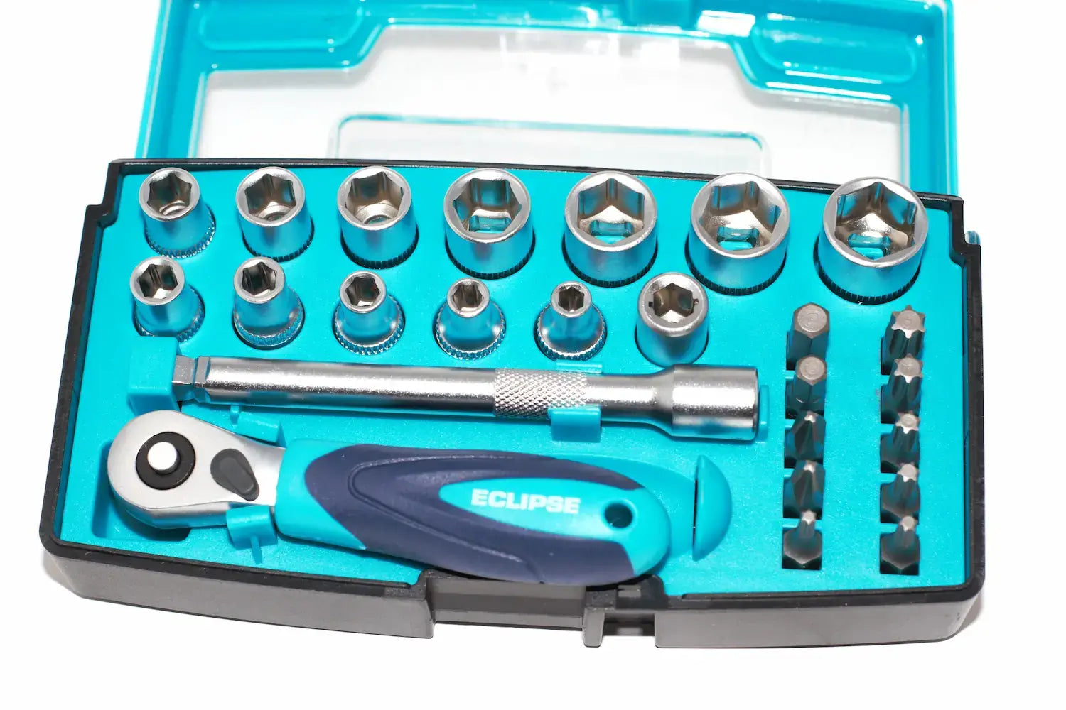 Eclipse 25 Piece Socket Set 14 inch drive by Cherry Tree Tools, chrome vanadium sockets in a storage case