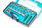 Eclipse 25 Piece Socket Set 14 inch Drive by Cherry Tree Tools, chrome vanadium steel sockets in turquoise case