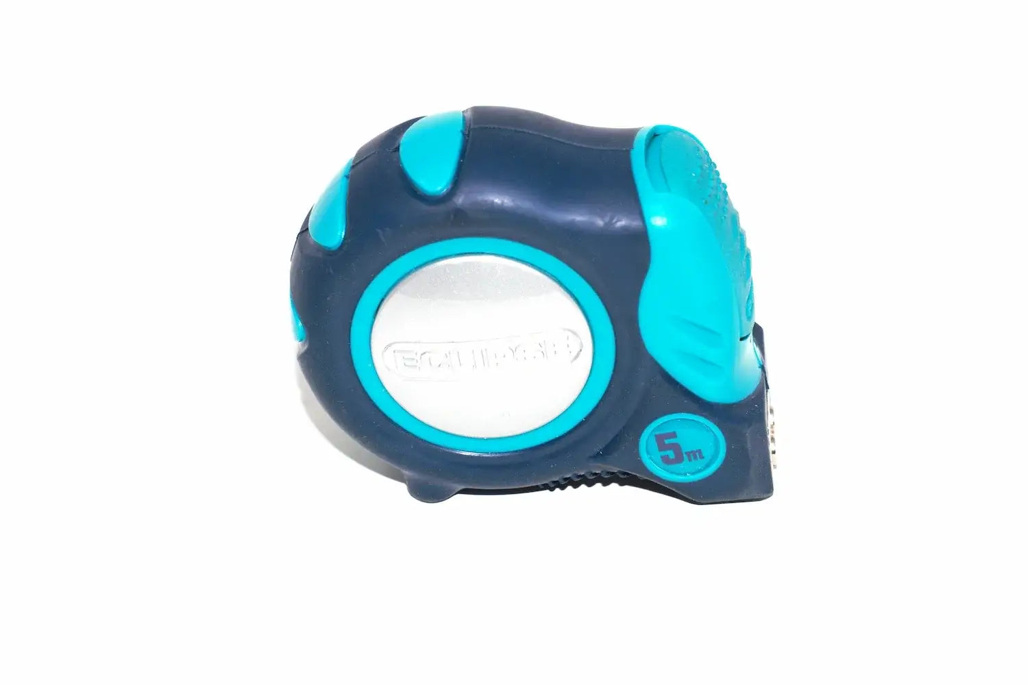 Eclipse Professional 5m Tape Measure by Cherry Tree Tools in dark blue and aqua with soft grip handle