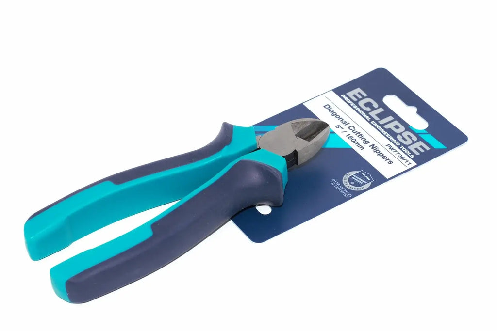 Eclipse 6" Diagonal Cutting Nippers by Cherry Tree Tools, blue and black high quality steel construction