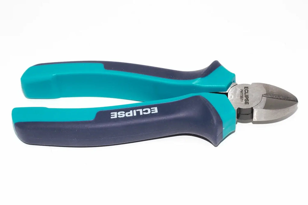 Eclipse 6" Diagonal Cutting Nippers by Cherry Tree Tools in turquoise and black with precision-ground blades