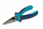 Eclipse Professional 6" long nose pliers by Cherry Tree Tools in blue and black with induction-hardened serrated jaws
