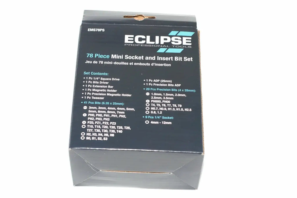 Eclipse 78pc Mini Socket Insert Bit Set by Cherry Tree Tools, 1 4 inch drive, 78 piece