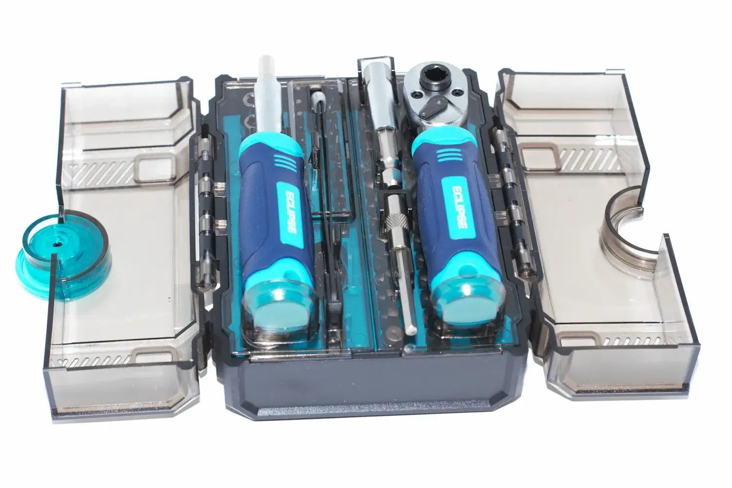 Eclipse 78pc Mini Socket Insert Bit Set by Cherry Tree Tools, blue and silver 1 4 inch drive for confined spaces
