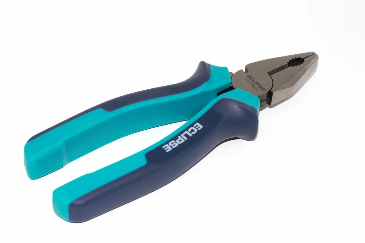 Eclipse Professional 7" Engineers Pliers by Cherry Tree Tools in teal and navy with ergonomic grips