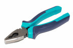 Eclipse Professional 7" Engineers Pliers by Cherry Tree Tools in turquoise and dark blue serrated jaws.