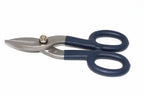 Eclipse Professional 7" Tin Snips by Cherry Tree Tools in blue and silver with hardened jaws for sheet metal