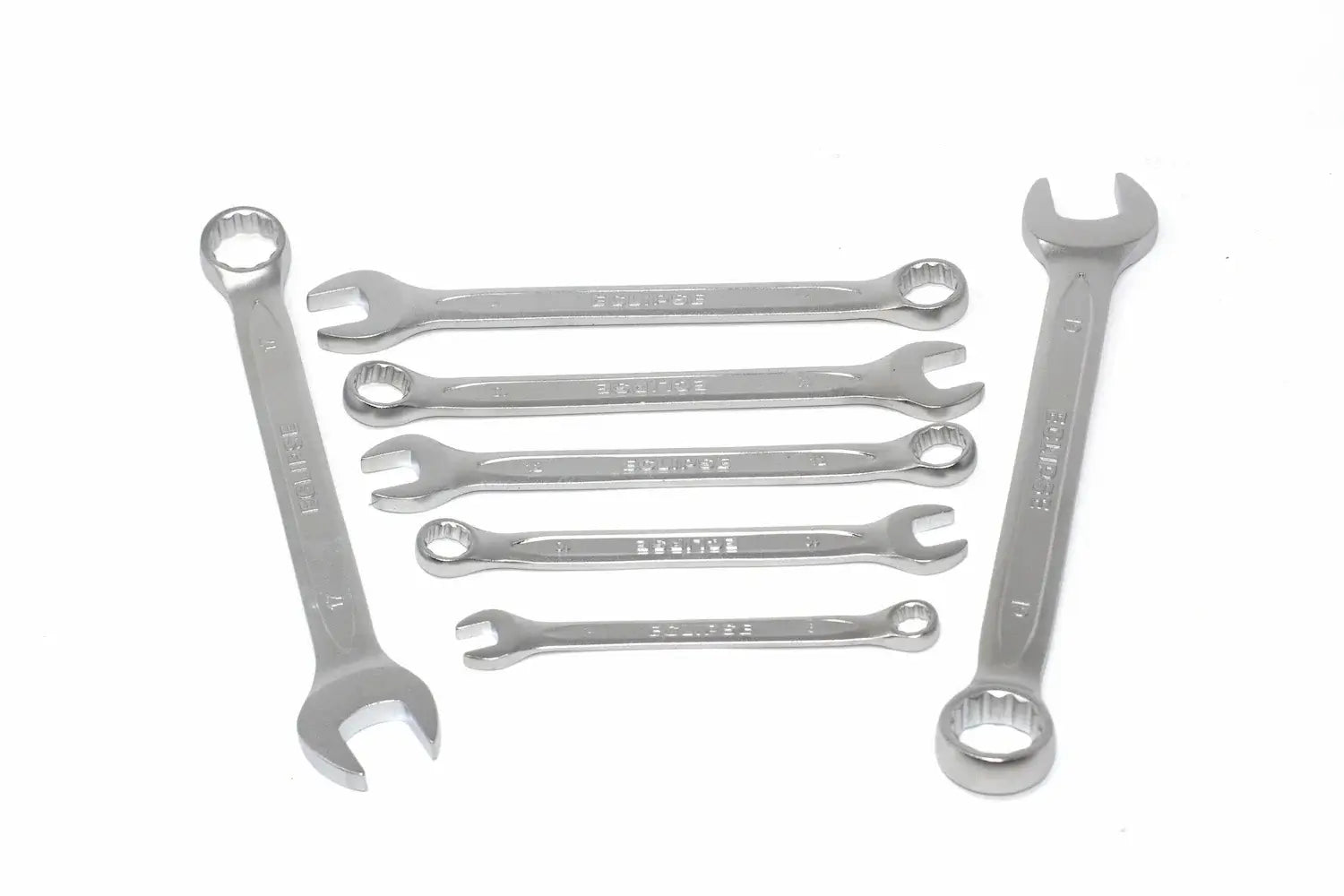 Eclipse Combination Spanner Set by Cherry Tree Tools chrome vanadium steel with open and ring ends