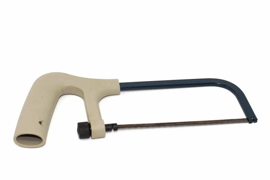 Eclipse Professional Mini Hacksaw by Cherry Tree Tools with black and beige plastic moulded pistol grip