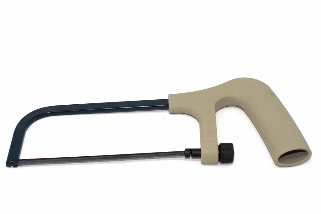 Eclipse Professional Mini Hacksaw by Cherry Tree Tools with dark blue steel frame and plastic pistol grip for fine cutting