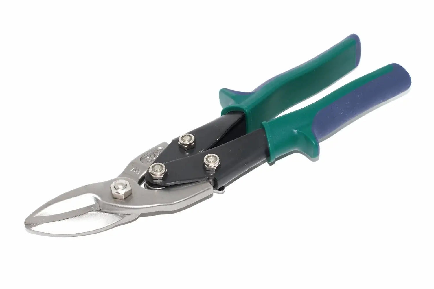 Eclipse Professional Tin Snips Right Hand Cut by Cherry Tree Tools, green and blue, right handed tin snips