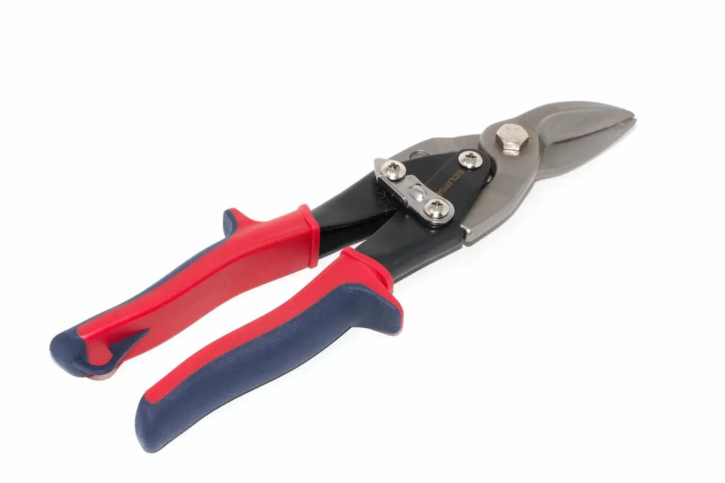 Eclipse Tin Snips Left Hand Cut by Cherry Tree Tools left-cut aviation snips with red and blue grips