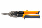 Eclipse Professional Tin Snips Straight Cut by Cherry Tree Tools, orange and grey, cushioned ergonomic grips