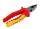 Eclipse 7" VDE insulated pliers by Cherry Tree Tools in red and yellow with ergonomic grip handles