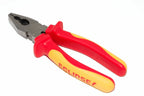Eclipse 7" VDE insulated pliers by Cherry Tree Tools with red and yellow ergonomic grip handles