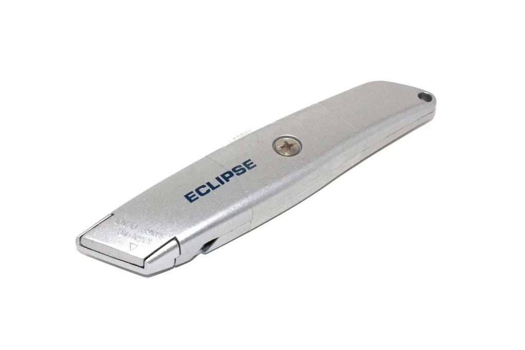 Eclipse Professional Utility Knife by Cherry Tree Tools in silver zinc alloy with retractable blade mechanism