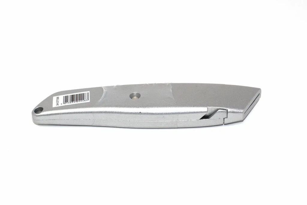 Eclipse Professional Utility Knife by Cherry Tree Tools, silver zinc alloy body with retractable blade mechanism