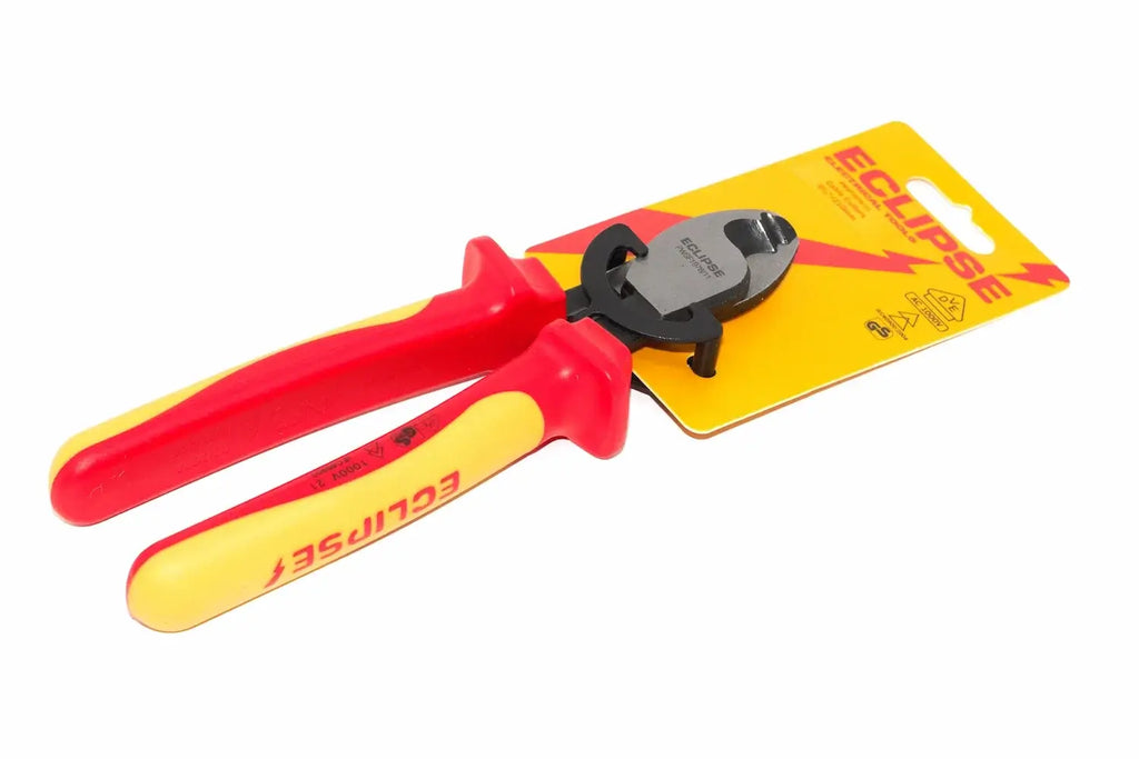 Eclipse Professional VDE Cable Cutters by Cherry Tree Tools with red and yellow non slip grip handles