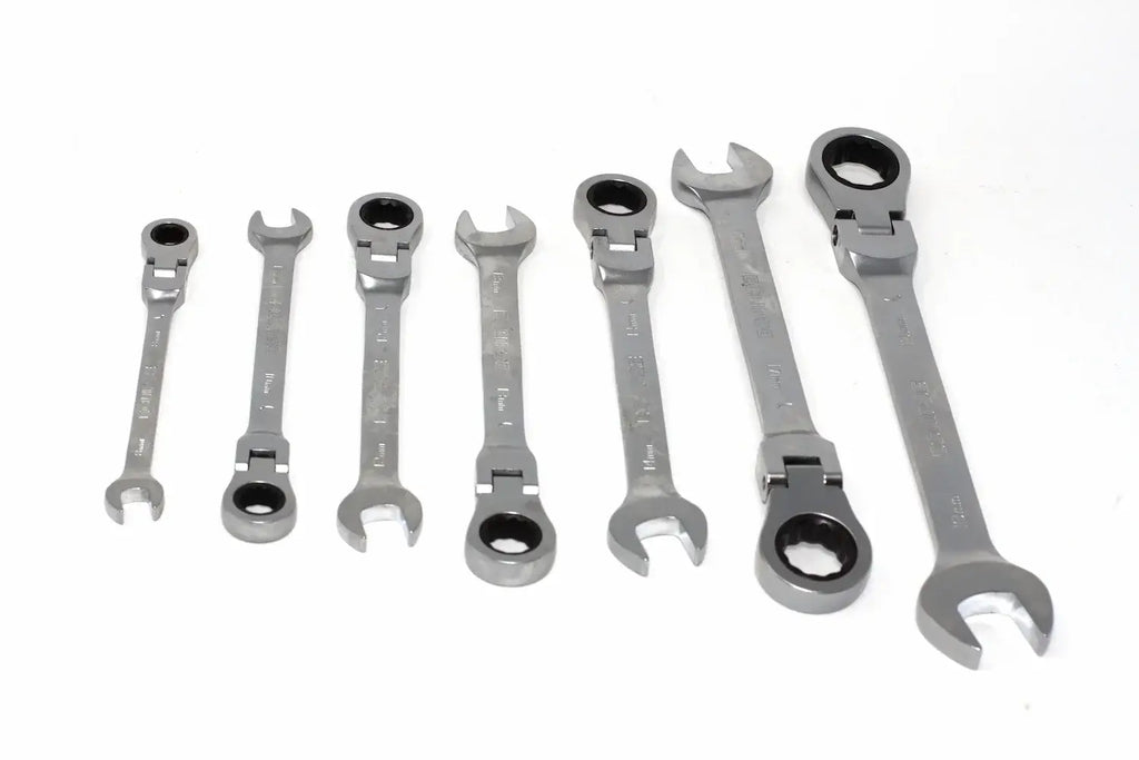 Eclipse Flex Combination Spanner set by Cherry Tree Tools, chrome vanadium steel with satin finish