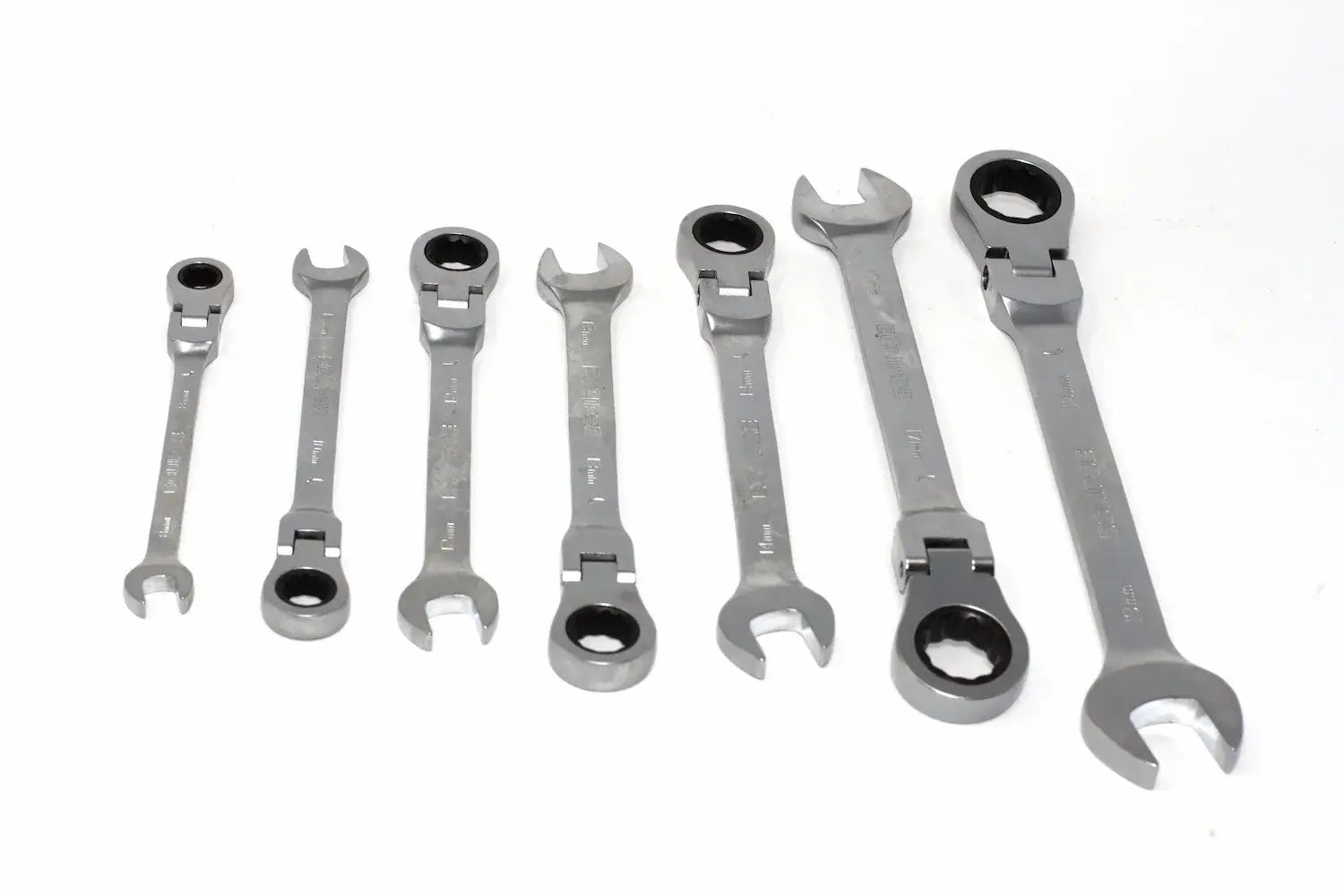 Eclipse Flex Combination Spanner set by Cherry Tree Tools, chrome vanadium steel with satin finish