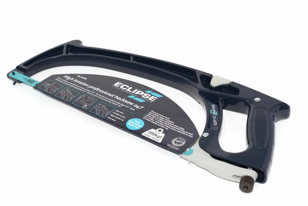 Eclipse Professional Hacksaw High Tension by Cherry Tree Tools, black and teal high tension metal cutting