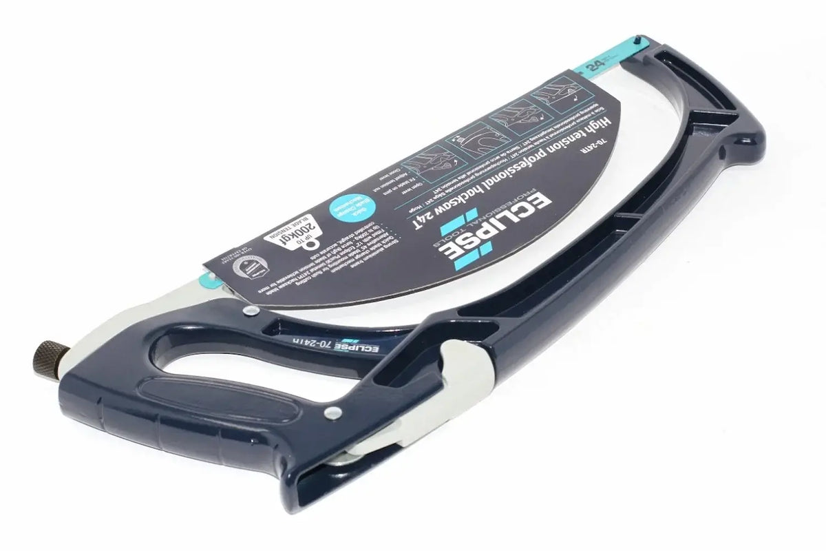 Eclipse Professional Hacksaw High Tension by Cherry Tree Tools, black and grey high tension hacksaw handle
