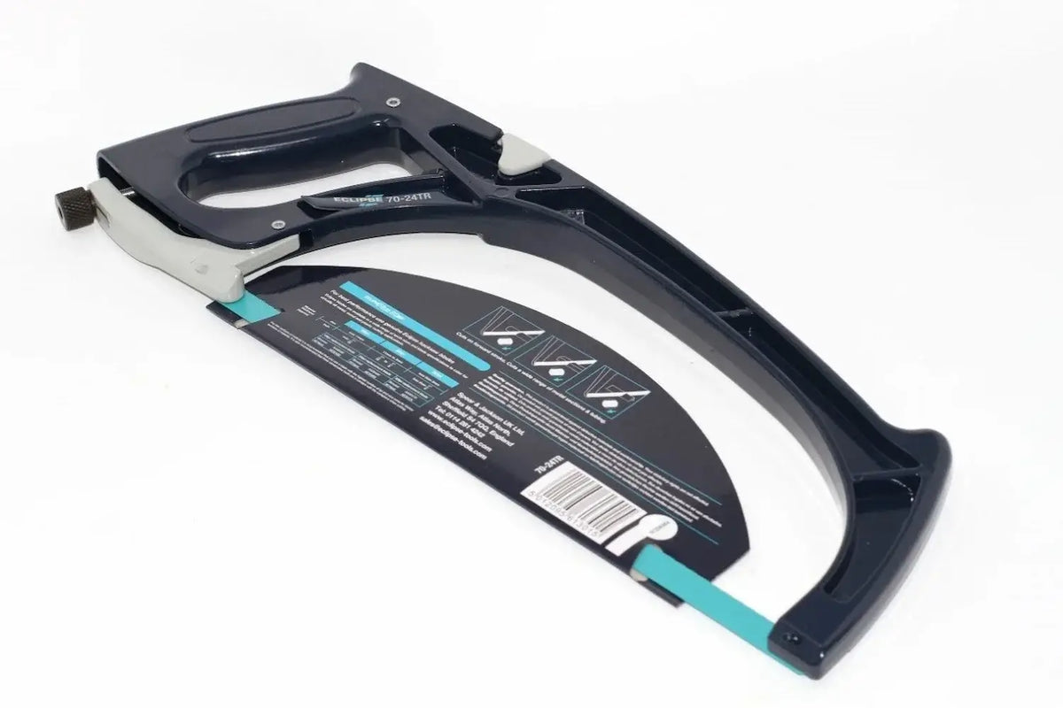 Eclipse Professional Hacksaw High Tension by Cherry Tree Tools, black and grey, non slip ergonomic handle