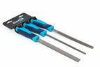Eclipse Professional 3pc File Set- 2nd Cut by Cherry Tree Tools, blue and black metalworking file set