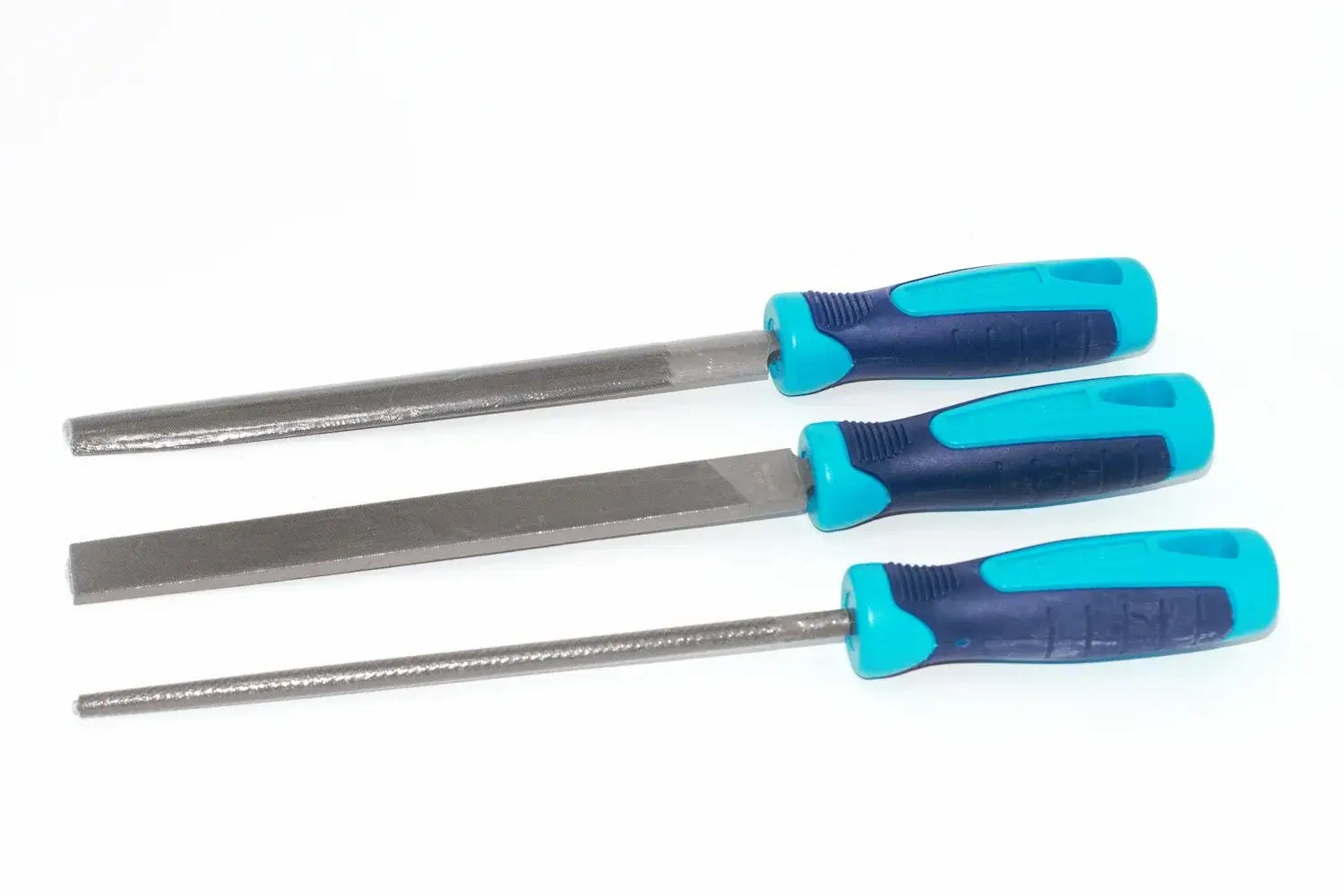 Eclipse Professional 3pc File Set- 2nd Cut by Cherry Tree Tools, steel metalworking files with non slip handles